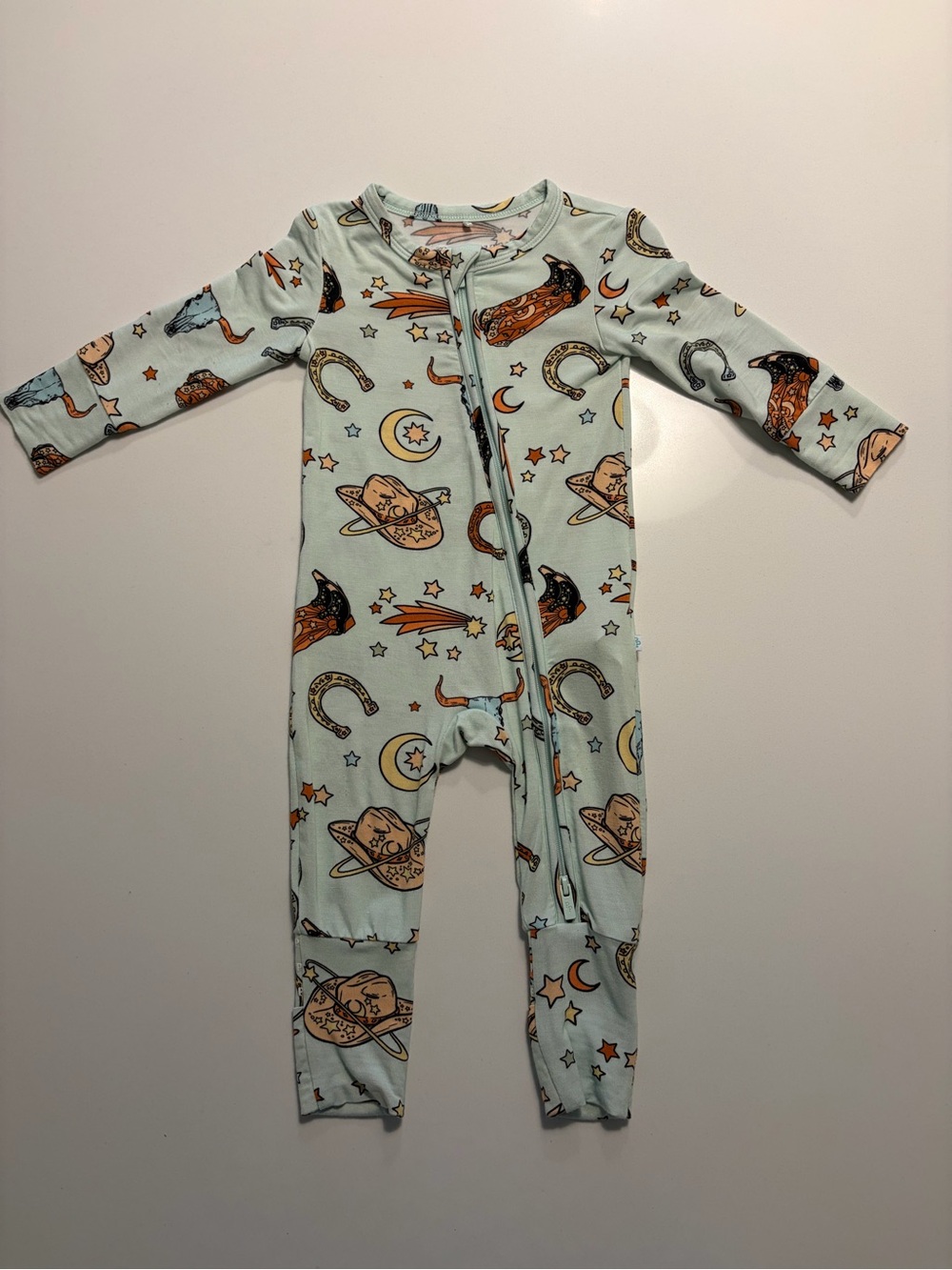 Posh Peanut Space Cowboy Footie Pajamas (3-6M) - $13
